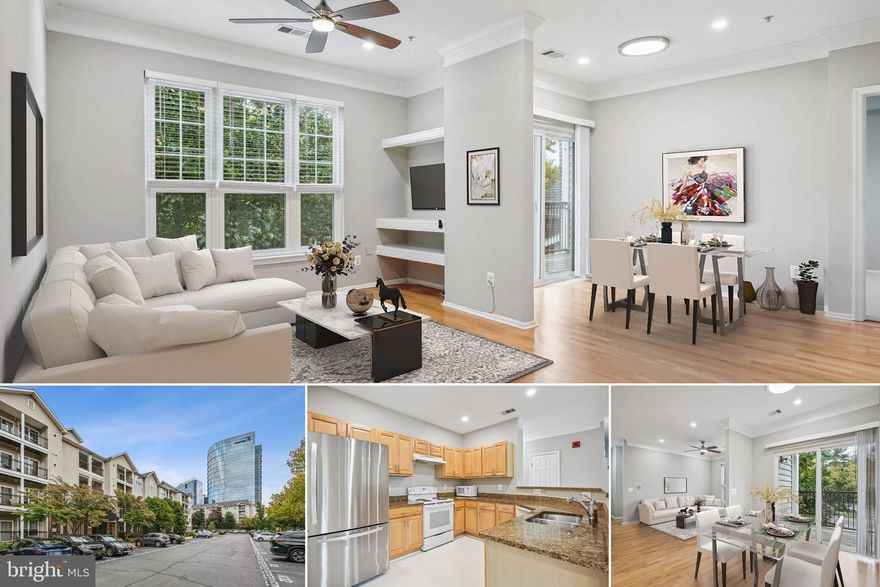 This great second floor 3br/2ba in the desirable gated community of the Gates of Mclean has been lovingly updated and is ready for you to move straight in! Granite counters and light wood cabinets + updated  appliances, flooring, paint, fixtures, recessed lights and dimmer switches throughout, and more. Short walk to the Silver Line metro Mclean Stop, "Capital One Center HQ", The Perch and Wegmans. Community has great amenities with seasonal outdoor pool, clubhouse, exercise center, basketball court, playground and walking paths. 2 reserved parking spots(815,824) convey + 2 guest tags.