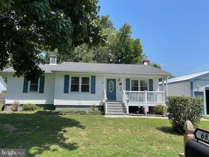 Spacious rancher in Harewood Park, features, offstreet parking, covered front porch, and side deck, privacy fence huge backyard has inground pool and shed. Main level has master bedroom with private bath and bedrooms two and three have a common full bath. Hardwood floors in the living room and kitchen, and throughout the main floor. Lower level is 85% finished with a main room and pellet stove. lots of storage and a half bath. community boat ramp. Community building on the water. Property is very close to Gunpowder State Park.