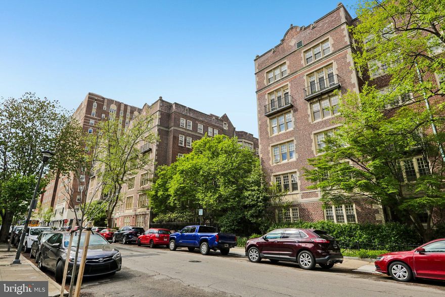 Bright, pristine, and spacious 2 bedroom, 1 bath residence with 1,190 square feet of space in the desirable Garden Court Condominium. Offering significant original character and renovation and updates, this home provides the best of everything in an A+ location. Original hardwood floors, crown and baseboard moldings, a 5-window bay, and classic period appeal. Huge closets throughout provide excellent storage.

The kitchen is completely renovated with new cabinetry, flooring, quartz countertops, appliances, and plumbing. Plus a new washer and dryer in the unit! The bathroom retains its original Art Deco vitreous marble and has been updated with new vanity, medicine cabinet, light fixtures, GFCI outlet, updated shower and plumbing. Additional improvements to the residence include sanded and refinished floors, new paint, replacement doorknobs, and updated hallway and light fixture details.

This light-filled, spacious, and stunning home offers views of the beautifully landscaped Garden Court courtyard from the large 5-window bay.

Garden Court Condominium is a professionally managed, wonderful building with spectacular indoor pool, fitness center, club room, and library. Beautiful landscaped grounds and many recent capital improvements. Lovely tree-lined block. A very special opportunity in one of the City's most desirable neighborhoods and the Lea School Catchment. One of Philly’s absolute best locations. Within blocks of Clark Park and its superb Farmers' Market, ReAnimator Coffee, Knockbox Cafe, Don Barriga, Local 44, Bottle Shop, Green Line Cafe, Dottie's Donuts, Milkcrate Cafe, TacoTaco Mexican, Tampopo, Pop Shop, Renata's, Clarkville, Baltimore Avenue Restaurant Row, CVS, Mariposa Food Co-op, University City Swim Club, the Lea School, and much more. Walk to HUP, Penn, CHOP, Penn Vet, Drexel. 12 minutes to Center City by car and plenty of convenient SEPTA options.

NOTE--Significant building capital improvements. All elevators in building redone. Condo fee includes Heat, Water/Sewer, Insurance, hot water, Reserves, professional Management, Maintenance, Pool/Gym, beautiful landscaping, trash, snow, etc.