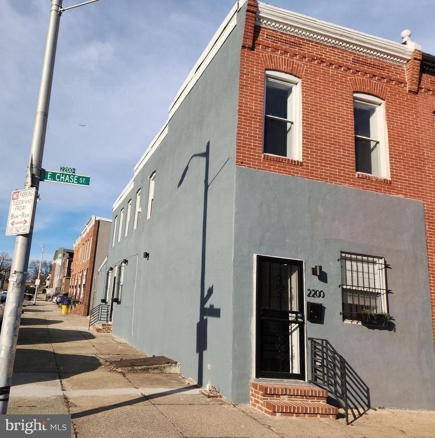 Located within walking distance to the World Famous Hopkins Hospital, numerous renovations as well as the pristine Collington square park comes this large light filled Gem. This Spacious home with tall tray ceilings,recessed lights and new dark cherrywood floors will impress all who enter. The Modern style kitchen with all new stainless steel appliances and ample cabinets and countertop is a focal point because it is in a aloft position over the living and dining area. As you walk to the upper level, exposed brick signals that more comfort is near. Each Bedroom is sizeable with good closet space(One has its own Bathroom) , and for convenience theres a Bathroom and quaint laundry area nestled in the hallway. The half bath on the 1st level, good sized storage basement and breakfast nook makes this home the one to buy.