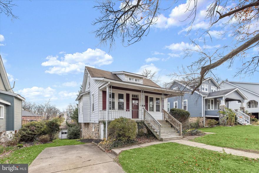 Enjoy the charm of the Catonsville area of Baltimore in this inviting home that begins with a spacious front porch, perfect for morning coffee or evening drinks. Step inside the living room, where brand new carpet and fresh paint enhance the high ceilings and abundant natural light, creating a warm and relaxing atmosphere. The separate dining room continues the new plush carpeting and fresh paint and flows easily into the kitchen.  The kitchen features a generous breakfast area, ample storage with pull-out drawer cabinetry, sleek white appliances, a convenient breakfast bar, and access to the rear deck that overlooks the fenced yard and secure storage. Two spacious bedrooms and a hall bath complete the main level. An additional bedroom is located on the upper level.  The unfinished lower level offers endless possibilities and awaits your design inspiration to create additional living space, a home office, or a recreation room. Major commuter routes include I-695, US-40, and I-95, providing easy access to surrounding areas.  Updates: Carpet, Paint