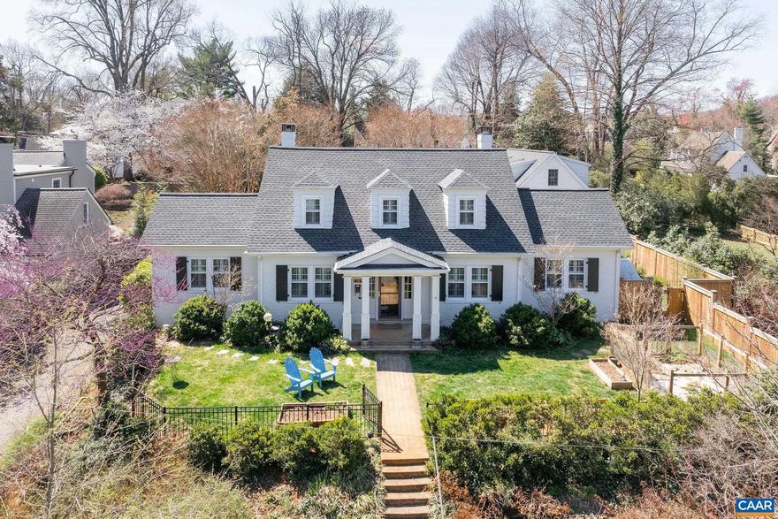 Located on a lovely, low traffic street within easy walking distance of UVA and Barracks Road amenities, this c. 1935 brick home has been meticulously cared for and improved by its current owners.  All is light, bright and 100% move in ready, incl' the new kitchen, 1st floor primary suite and absolutely divine new screen porch off the living room, all completed in the last few years by Bill Norton/Rockpile Construction. The huge walk-in primary closet with laundry is a wonderful surprise for a home of this vintage.  Additional features incl' a pet friendly, entirely fenced yard, sunny 1 bedroom apartment over the 2 car garage and native plantings galore.  Oodles of hellebores and daffodils right now.  No exposure to Route 29 or other busy streets, the home sits gracefully above Fendall Avenue awaiting its new owners.,Solid Surface Counter,Fireplace in Family Room,Fireplace in Living Room