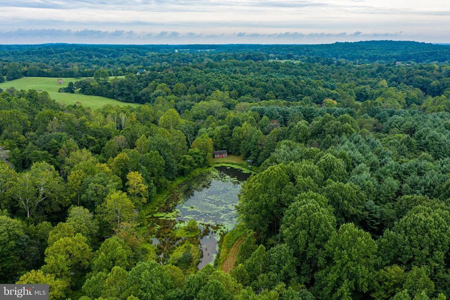 Must see! Beautiful acreage with cleared elevated homesite overlooking stocked creek-fed pond.  Private road access as well as various cleared paths into and on the property make for easy on-foot and vehicle travel. Wildlife galore throughout the scenic 13+ acres. Very private! The 20’ x 30’ Hunter's cabin located near pond makes for a great setting to camp, fish, hunt, or just enjoy the serene view. The 2+ acre pond is filled with bass, bluegill, and carp. Great setting for a getaway second home retreat or your personal oasis. Perfect for the nature lover and those who enjoy outdoor activities.