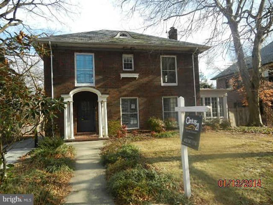 Charming brick colonial in the Guilford area; features wood floors, large master bedroom w/ Art Deco bath w/ jetted tub & steam shower, sunroom w/ fountain. All bedrooms w/ private baths. Large finished basement w/ separate entrance. Private backyard entertaining on large deck & patio w/ Koi pond. Plenty of off street parking including garage.  Close to John Hopkins University.