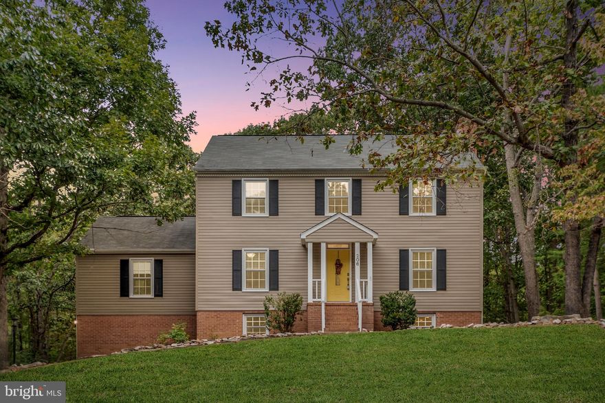 No HOA, Must see Colonial on approximately 2 acre private wooded lot combined from 2 separate lots of 1 acre each, with the possibility of building on the second lot that has another entrance. Minutes from 95, downtown Fredericksburg and Central Park! rout 1 and shopping. New flooring on the main floor and new carpet throughout the 2nd level.  Full finished walk out basement and 2 car attached garage, 12x30 workshop with power. Koi Pond.