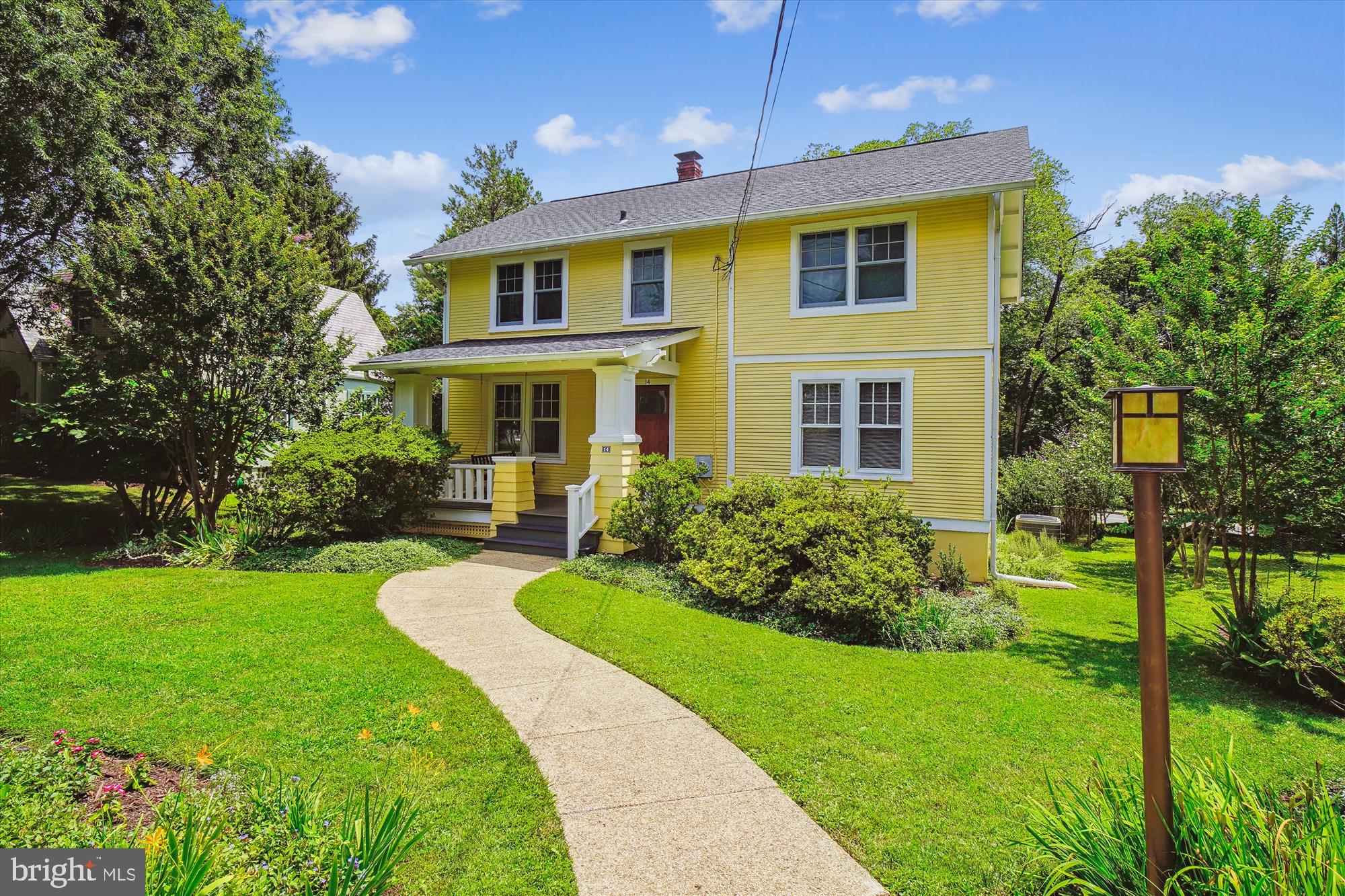 Picture Perfect! Welcome to 14 Williams Street - Delightful walkway leads you to the charming front porch complete with swing. Enter renovated, updated and meticulously maintained traditional style home, located in the sought after Rockville Town area - blocks to shops, restaurants, parks and convenient access to Rockville Metro, and I-270. The 2016 renovation includes an open concept kitchen that adjoins dining room area, a powder room ,new back hall configuration with excellent storage and rear door to deck and backyard. The main floor also features living and sitting rooms (or family room) with wood floors and wood trim. Upstairs features a primary bedroom suite with a spacious bedroom, walk-in closet, primary bathroom and an adjoining bonus room (with large closet ) suitable for many uses including home office. There are two additional bedrooms and a second full bath with claw foot tub on this level. The basement offers ample storage, several windows which add natural light, and a door which opens to gorgeous backyard. See also crawl space area. Gardener's delight! Manicured yard features a variety of pleasing trees, shrubs, flowers and herbs and bulbs (list available!) Large deck overlooks backyard and provides plenty of space for relaxing or entertaining. Updates/renovations include but not limited to: Kitchen renovation (2015-2016) with new powder room, hall closet and extra storage, house painted (2024), new front steps (composite deck material 2023), Simpson front door (2013), Simpson back door (2015), roof on house (2015-30 year shingles), shed roof and shed wood replaced and shed exterior painted (2024), new sewer line -in back yard- 2025), attic exhaust fan (2024), eleven new windows, Marvin (2010), three new windows, Marvin (2016), concrete parking pad (2009) and more!