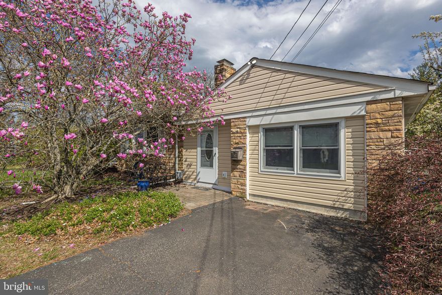 Spacious 3 bedroom rancher is nestled on a quiet street in charming Sellersville and minutes from 309, PA Turnpike, Grand View Hospital, and stunning Peace Valley & Lenape Parks. Award-winning Pennridge School District!  Step into the expansive living room with vinyl plank flooring, bright bay windows, and wood-burning stone fireplace! The updated kitchen boasts louvered seafoam cabinetry, ceramic tile flooring, modern ceiling fan, recessed lighting,  stainless steel refrigerator & cook-top stove, subway tile backsplash, & double sink with stunning wall of Anderson windows overlooking your lush, fenced-in backyard! Plenty of room to entertain with the above-ground pool, and chicken coop/bunny pen! There is an office/studio with heat at the back of the home behind the in-law suite addition. The addition can be used as the third bedroom, guest suite, great room,  or private office with separate exterior entrance. The lovely bedrooms on the left wing  have huge closets, Pergo floors,  & wood trim. The enormous, newly tiled basement has a game/media room, large bar, and an office/study that can be easily converted to a bedroom. There is also a separate laundry room, as well as large storage room.  Don't forget the large, 5 car driveway! Rare Central Air!  The possibilities are endless !
