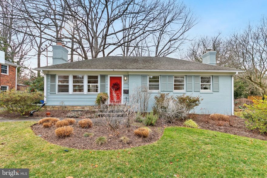 Welcome to 4410 Saul Road in beautiful Kensington, Maryland, offering the ease and comfort of one-level living at its best. Step inside to a warm and inviting living room highlighted by a wood-burning fireplace and hardwood floors that extend throughout the main level.

The kitchen and baths were updated over 20 years ago, and the timeless finishes continue to impress. Notable features include a Sub-Zero refrigerator and abundant cabinetry, making the space both functional and enduring. Large windows throughout the home provide plenty of natural light.

The main level includes three bedrooms and one and a half baths. The full bath offers convenient dual access from both the primary bedroom and the hallway.

The walk-out lower level expands the living space with a spacious family room featuring a second wood-burning fireplace, abundant windows, and direct access to a stone patio. This level also includes a full bath, a bonus room ideal for a flex space, home office, or guest area, and a mechanical/laundry room.

Additional highlights include off-street parking for two cars and an unbeatable location. The home is located in the highly sought-after Bethesda-Chevy Chase High School district and offers easy access to I-495, Washington, DC, Bethesda, and Northern Virginia. Rock Creek Park—with its trails and bike paths—is just around the corner, and the charm of historic Kensington is only minutes away.

The home is being sold as-is.