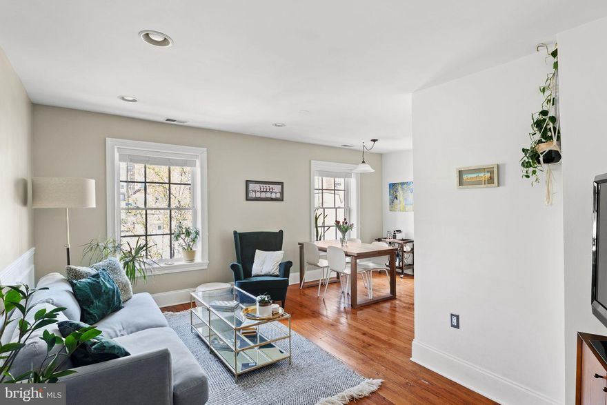 Sun and serenity await in this lovely one-bedroom, one-bathroom condominium featuring renovated interiors, skyline views, generous storage, low monthly fees and an ideal location just two blocks from Rittenhouse Square.

Inside this beautifully arranged home, restored original pine floors run beneath a thoughtfully designed interior, with custom wainscoting and six-over-six windows framing open-sky and treetop outlooks. A gracious entry hall ushers you into an open living/dining area with recessed and pendant lighting. Ahead, the updated kitchen features rows of white cabinetry, granite countertops, glass tile backsplash, and a suite of new (2025) appliances, including a range, refrigerator, dishwasher, and built-in microwave. Sleep soundly in the spacious bedroom, featuring great closet space and plenty of room for a reading nook or office area. A full bathroom with a skylight, large tub/shower, and generous vanity completes the layout. A new (2025) HVAC system and additional basement storage round out this charming Rittenhouse haven. 

Built in 1845, 1708 Pine Street sits among a stately, uniform row of 20 late Greek revival brick townhouses with marble trim. From its quintessential tree-lined block within the Rittenhouse-Fitler Historic District, this home offers unparalleled access to Center City amenities. Just blocks away, the Kimmel Cultural Campus features performances by the Philly Pops and the city opera, ballet, and chamber orchestras. Visit renowned museums, take in world-class dining, and enjoy proximity to elite hospitals and universities. Rittenhouse Square and Schuylkill River Park provide lush outdoor space, and transportation is effortless with easy access to buses, the 15/16th & Locust Street Station, and the 30th Street Station.
