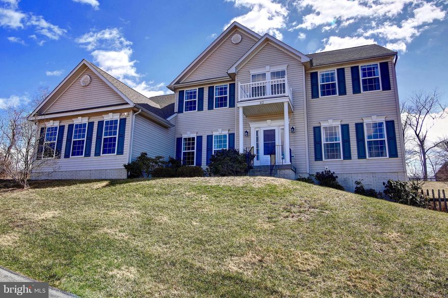 Well kept 4BR Colonial on 1+ acre. 2 story Foyer w/HW, LR, DR, Gourmet kitchen w/island,double wall oven, desk area, & breakfast room. FR off kitchen w/stone gas FP. Office. Upper level Master Suite w/huge walk-in closet, soaking tub,& separate shower, princess suite, and jack & jill bath. Fenced rear yard w/deck, screen porch, & storage shed. Side load 3 car garage. Newer roof,HVAC, &water system