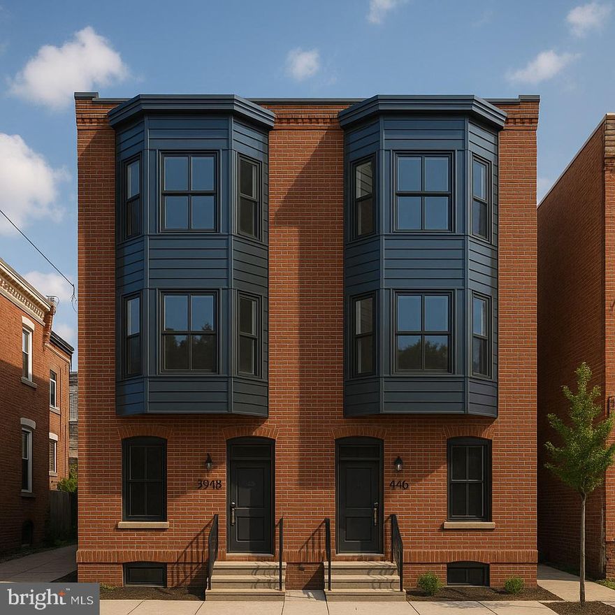 A well-designed new construction opportunity offering functional layouts, solid finishes, and desirable outdoor spaces. Each home includes 3 bedrooms and 2.5 bathrooms spread across three levels, with a thoughtful flow from living room to dining area to kitchen. The main level is open and bright, ideal for everyday living. Upstairs, the primary suite includes a walk-in closet and full bathroom with double sinks and a separate shower and tub. Two additional bedrooms and a full bath are located on the upper floor, along with a laundry area for added convenience. Each home also features a private rear yard and a full roof deck, providing multiple outdoor options for relaxing or entertaining. Situated on a quiet block with new development activity nearby, these homes are a strong option for both end-users and investors. 3946 Alfred Street is also available.