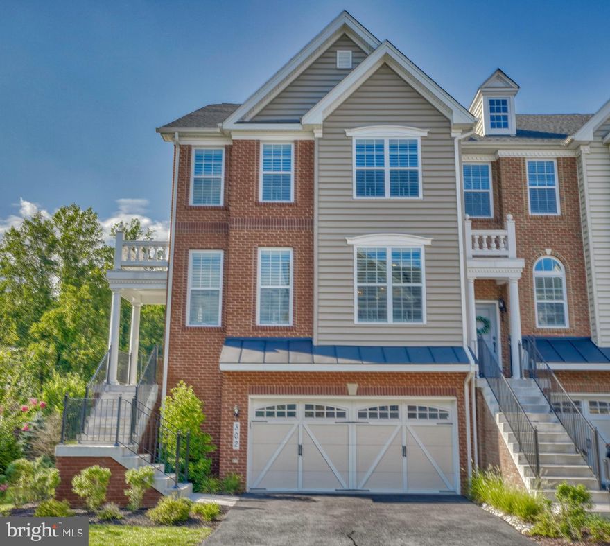 End unit with elite side entrance backing up to beautiful wooded views.  Spacious open floor plan with great room with 8' extension on all three levels.  9' ceilings on main level and  vaulted ceiling in all three bedrooms and owner's bath. Engineered hardwood floors on entire main level with oak stairs throughout.  Gourmet kitchen features GE Profile Series stainless steel appliances, 5 burner gas cooktop, enhanced cabinetry with soft close features, roll out trays, tiled backsplash, white fantasy quartzite countertops and oversized island with ample seating.  Upgraded Kohler fixtures throughout.  Owners' bath has oversized ultra shower package which includes dual shower valves, bench, frameless shower door,  6' soaking tub and upgraded cabinetry with quartz countertop.    Upper level also has washer and dryer.  Lower level has finished rec room with full bath on ground level.    Carrier high efficiency dual zone heating and cooling with central humidifier and electronic air cleaner.    Exterior features include Trex and vinyl maintenance- free deck.   Attached two car insulated garage.    Other features include an abundance of recessed lighting, two wireless access points to enhance WIFI  connection along with plantation shutters and window treatments.  Community includes playground, plus 2.3 miles of scenic forest trails.  Conveniently located just minutes to I 95 and Wegmans.