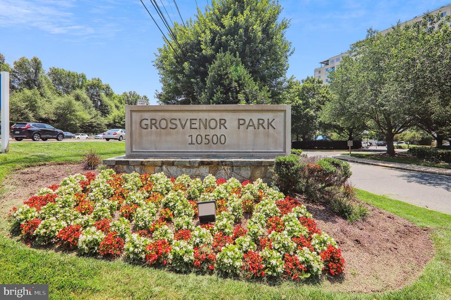 Welcome to this Pristine Super Clean 3 bedroom, 2 bath condo home featuring luxury and comfort in almost 1,500 square feet of living space. This freshly painted home offers a spacious living area perfect for entertaining. It features beautiful wood flooring, a Sunny  Eat in Kitchen and a Large Balcony with lovely views overlooking the golf course. With 3 spacious bedrooms,  2 Newly updated baths an Indoor Garage and outdoor parking space, it has it all.  The Condo fee INCLUDES ALL UTILITIES!!!! plus  all amenities including pool, fitness room, tennis courts, 24 hour front desk, rooftop lounge, game room and more.  Directly across the street from the Red Line Grosvenor METRO, minutes to DC, Bethesda, restaurants, shops, theaters, and parks the Grosvenor Park community features on site property management, 24/7 security, the Grosvenor Market, walking paths and a picturesque lake all on gorgeous 20 acre campus.
