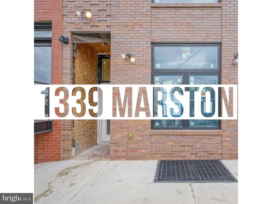 Investor alert: 1339 Marston is located in the coveted new "Opportunity Zone." Investments made by individuals through special funds in these new zones would be allowed to defer or eliminate federal taxes on capital gains. One hundred billion dollars in capital are expected to spur development in these zones. This pristine 4800 SF new construction quadplex in booming Brewerytown is developed by Argo Property Group, master builders of high quality multifamily properties in Philadelphia. Each 2bd/2ba unit contains over 1000 SF with outdoor space, open concept living, high-design interiors, bi-level floorplans, hardwood floors, high ceilings, quartz countertops, pendant lights, modern appliances and conveniences throughout. Units 2-3-4 have convenient powder rooms located off the kitchen. All units feature 11' ceilings throughout, giving a supreme luxurious quality to each of the 4 units. This secure boutique building features outdoor patios for the lower level units with  roofdecks for the upper units, showcasing sweeping skyline views of downtown Philly. Washer/dryer combos in each unit. High efficiency HVAC and mechanicals. Low expenses. Tenants pay utilities. With over 50 new units on the block, 1339 Marston is surrounded by tastefully-designed new developments, common amenities, walkable retail and dining destinations on Girard Avenue, Fairmount Park greenery and great access to public/mass transportation. This limited investment opportunity provides a strong 6-cap return with over 83k in projected NOI (net operating income). Pro forma financials available upon request. Units are also being marketed as condos to homebuyers and are designed to "for sale" caliber specifications. 10 year tax abatement. 1 year builder warranty. Also available as a package with 1342 Marston, 1341 Marston and 1219 27th for a total of 17 units in 4 buildings. Each unit at 1339 Marston is also on the market for sale as individual condos.