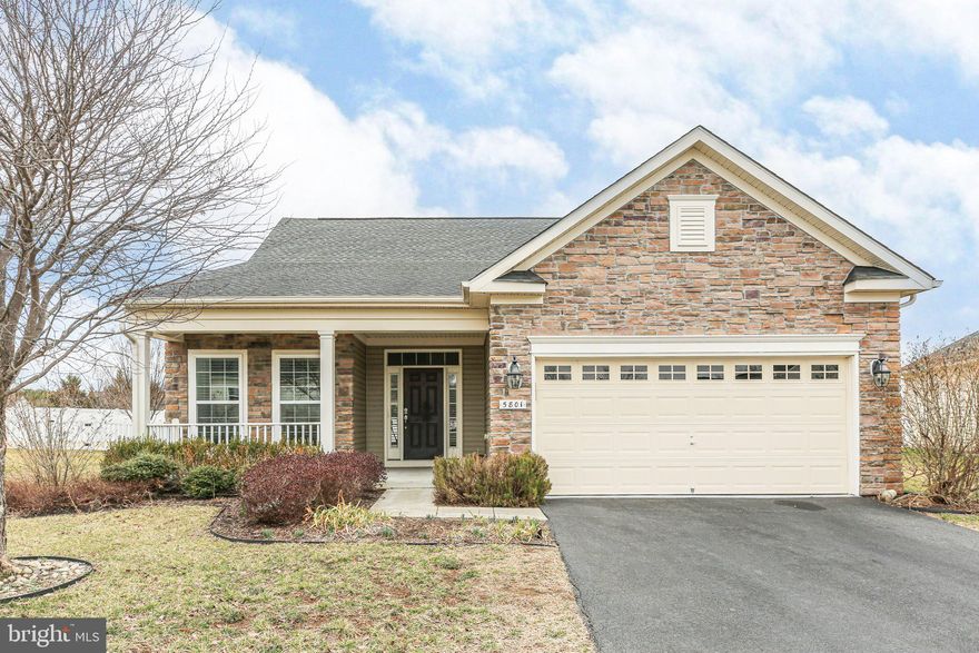 Discover this charming 2-bedroom, 2-bathroom rambler nestled at the end of a peaceful cul-de-sac in the highly sought-after 55+ community of Virginia Heritage at Lee’s Park. Enjoy the convenience of one-level living with endless potential for customization to fit your personal style. The home boasts a timeless floor plan with beautiful hardwood floors throughout, a cozy front study with built-in shelves, a combined dining and living area adjacent to the kitchen, a guest bedroom, and a primary bedroom with a walk-in closet and a spa-like ensuite featuring a large walk-in shower. The spacious kitchen is designed with granite countertops, stainless steel appliances, and a delightful island. Outside, relax on the welcoming front porch or enjoy the partially fenced stone patio in the backyard, perfect for both relaxation and entertaining. In addition to the fantastic home, the community offers exceptional amenities, including both indoor and outdoor pools, a fitness center, clubhouse, billiards room, dance classes, and much more. Come take a tour and fall in love with your new home!