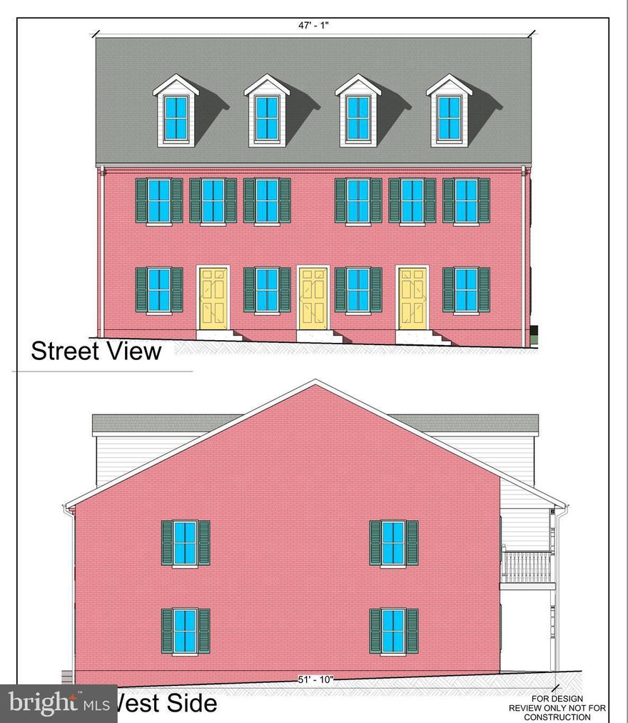 ***LOT FOR SALE – PRIME MULTI-UNIT INVESTMENT OPPORTUNITY in Westminster, MD***Rare opportunity to acquire a ready-to-build, income-producing apartment project in the heart of Westminster.  This approved and fully entitled lot is zoned for a 4-unit, two-bedroom apartment building, making it an ideal investment for developers or investors seeking long-term residual income***
Key Highlights:
-Zoned & approved for a 4-unit, 2BR apartment building
-Approved site plan and architectural drawings already in place
-Much of the engineering work completed and approved by the county
-Separate water and sewer rights allocated and appropriated for all four units
-Significant upfront time, cost, and risk already eliminated
-Small existing structure could be removed by next owner
-Located in the heart of Westminster, close to shops, dining, employment, and services
***This property offers a truly rare chance to bring a new construction, income-producing apartment building to a strong rental market—without starting from scratch.  Adding to its uniqueness, the original owner of the land dates back to the 1700s and was William Winchester, blending deep local history with modern investment potential***Whether you’re a seasoned investor or a developer looking for your next project, this is a turn-key development opportunity with years of future cash flow ahead***
