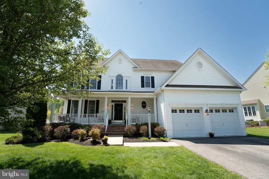 Welcome home to this gorgeous Koch-built Bristol model home in the sought-after community of Stone Ridge complete with a fabulous inground pool! Gleaming hardwood floors grace the 2-story foyer, staircase, and throughout the main level, and 9-foot ceilings offer an airy feeling. The entertaining spaces are generous, offering the perfect mix of elegance and comfort. The eat-in kitchen is the epicenter of the home, where a center island offers breakfast bar seating and a sliding glass door leads out to the deck and pool. A cozy stone gas fireplace warms up the family room, and the office affords the perfect work-from-home space. Upstairs, the Owner's Suite features a dramatic tray ceiling, a huge walk-in closet, and a corner soaking tub in the ensuite bath.  Move-in ready and waiting for you, with a refreshing pool and fenced rear yard for you to enjoy all summer, this is the one you've been waiting for!