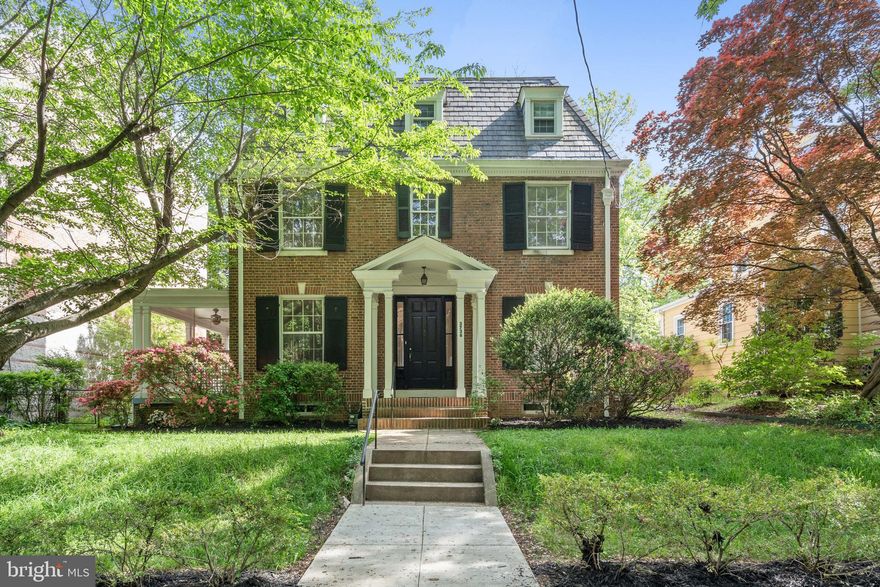 Open Sunday 5/4 1-4. Welcome to 3736 Military Road, NW, an elegant, unusual colonial with beautifully preserved historic details and exceptional room proportions. Celebrating its 100th birthday this year, this stately home features six bedrooms, three bathrooms, a powder room and an office (or 7th bedroom). It offers a free-standing two car garage on a beautiful lot. The first time on the market in over 40 years, this home in the heart of Chevy Chase is a short stroll to the Friendship Heights metro and the terrific restaurants on Connecticut Avenue.

The expansive, light-filled first floor showcases newly refinished original oak hardwood floors, soaring ceilings and fresh paint.  Entering through a gracious foyer with a coat closet, there is a stately formal living room anchored by a fireplace.  The walls showcase beautiful plaster moldings and an oversized window.  Two sets of French doors lead to a lovely covered patio.  Across the foyer, the formal dining room accommodates large dinner parties and is adorned with more plaster moldings and a chair rail.  A short passageway with original cabinetry leads to the kitchen. Highlights of the kitchen include granite counters, 42 inch cabinets, stainless steel appliances and a pantry/ mudroom with a door to the backyard. From the kitchen, enter a lovely bonus room that could be used as an informal dining room, an office or a family room. It has an ensuite powder room.

The sunny second floor also offers newly refinished original oak hardwood floors, fresh paint and four nicely sized bedrooms.  The master bedroom has two closets and an ensuite, updated bathroom.  There is a hall closet and another updated bathroom for the other three bedrooms.  The upper level serves up two additional bedrooms and an office as well as a full bath.  There is an unfinished basement with a finished room in the lower level.

After decades off the market, this is the opportunity to own a home of distinction, built with quality materials and elegant architectural design.  It is cited serenely in sought after Chevy Chase with its vibrant shops and parks. This Grand Dame home is the perfect trifecta of location, historic charm, and updates for the very best of sophisticated urban living!