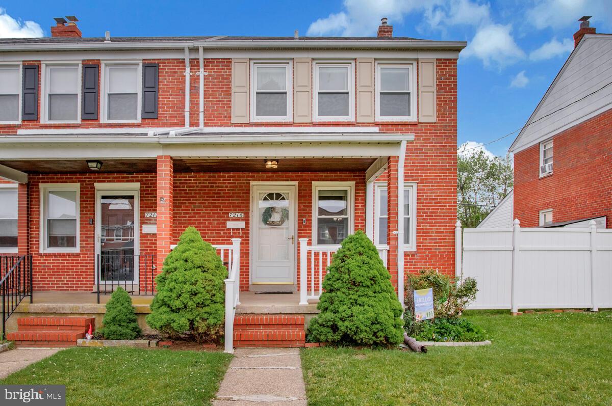 Stunning 3-bedroom end of group brick rowhome located in Eastwood that has been thoughtfully updated and freshly painted. Make your way to the covered front porch and open the door into the living room of your new home. Step inside to a bright main floor boasting hardwood flooring throughout the spacious living room and dining room. The kitchen offers plenty of cabinets, a subway tiled backsplash, breakfast bar and brand-new stainless-steel appliances. On the second floor is a sizable secondary bedroom, a spacious primary bedroom, and a remodeled and beautifully tiled full bath. The lower level offers additional living space featuring a spacious room currently used as a bedroom but could be a family room, office or whatever you desire. A new half bath, laundry closet, storage, and walk-out steps to the rear complete the lower level. The yard offers a covered cement patio and parking pad in addition to a side yard. Additional upgrades include a brand-new hot water heater, lighting, electrical outlets, and plumbing for hose bibs. Nestled in a welcoming community, this home offers the perfect blend of suburban tranquility and urban convenience. With easy access to shopping, dining, and major highways, everything you need is just minutes away including Bayview and downtown Baltimore. This home is more than just a place to live—it’s a place to thrive. With its modern updates, thoughtful details, and unbeatable location, it’s ready to provide comfort and joy for years to come. Schedule your showing today and make 7215 Conley St. your Home Sweet Home.