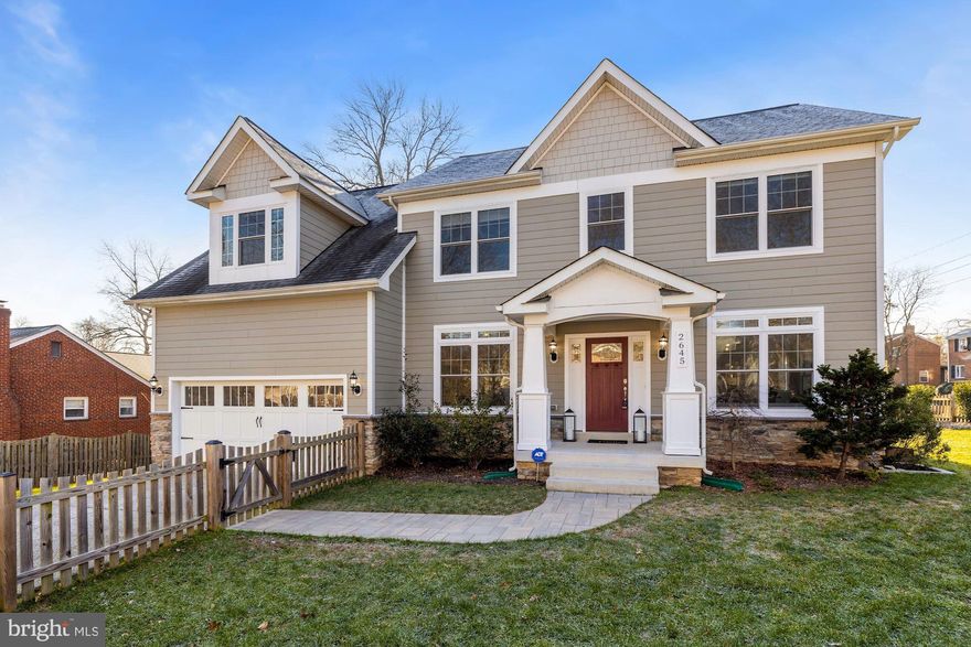 Offer Accepted and Open House Cancelled!  Incredible 5-bed, 4.5-bath "like new" single-family home on large corner lot! Luxury finishes and 9-ft ceilings throughout. Light-filled open living area with contemporary lighting, gas fireplace, hardwood floors and custom crown molding. Entertainer's kitchen featuring white cabinetry, granite countertops, custom backsplash, stainless steel appliances (including gas-cooktop) & large island. Main level amenities include laundry room, powder room, formal dining and bonus office/storage area. Owner's suite is a true retreat - with vaulted ceilings, modern chandelier, walk-in closet, and spa-like bath with double vanity. Adjacent sitting room with double-entry is the perfect nursery, in-home office or even a 6th bedroom! Two secondary bedrooms share Jack/Jill bath plus an additional bedroom with private en-suite bath complete the 4-bed/3-bath upper level. Lower level rec room with new carpet (2020), exterior entrance, additional bedroom and full bath is an ideal au pair or in-law suite. Basement storage room is an added bonus! Enjoy a morning coffee or host a BBQ on the new illuminated rear patio with stone wall (2020), overlooking large fenced-in yard. 2-car garage with driveway allows for multiple cars. Just steps to Nottingham ES, Williamsburg MS, and Yorktown HS Schools. Less than a mile to East Falls Church Metro, Starbucks, District Taco, Harris Teeter and more!