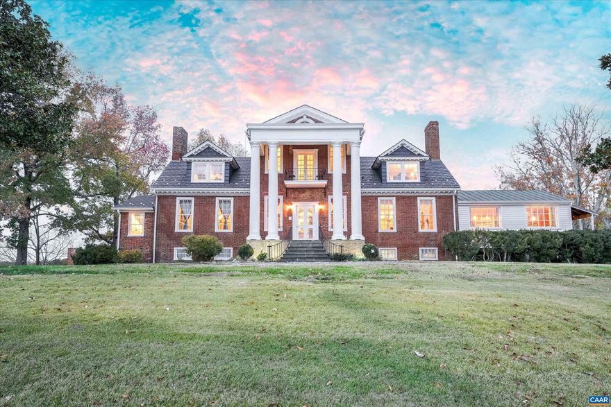 Perched just perfectly on a hill overlooking the Nelson County valley is Bon Aire, circa 1798, listed in the National Register of Historic Places & the Virginia Landmarks Register and was recently published on the cover of the Fine properties magazine. Built by Dr. George Cabell, Jr., this property embodies Jeffersonian influence and heritage. The county states there are (8) division rights. This distinctive hilltop estate offers 4 spacious bedrooms, 2.5 baths, 10-14 ft ceilings, hardwood floors, synthetic slate roof, gourmet kitchen, and 7 wood-burning fireplaces. Located in the basement is the Airbnb, ?The Sunflower Room??, with private entrance, kitchenette, full bath, and bedroom. The 43-acre property has a fully updated 3-bed, 1 bath guest cottage with whole-house generator, a barn, and multiple outbuildings. The main house and the guest cottage have been thoughtfully restored while maintaining the historical integrity. There are graceful arches, recessed panels, Chippendale-style portico railings, and a staircase tucked within a side arch to the 2nd floor. The features are a design hallmark linked to Thomas Jefferson and his associates. Bonus! - $100,000 of farm equipment included with a full price offer.,Cherry Cabinets,Granite Counter,Fireplace in Bedroom,Fireplace in Dining Room,Fireplace in Living Room,Fireplace in Master Bedroom