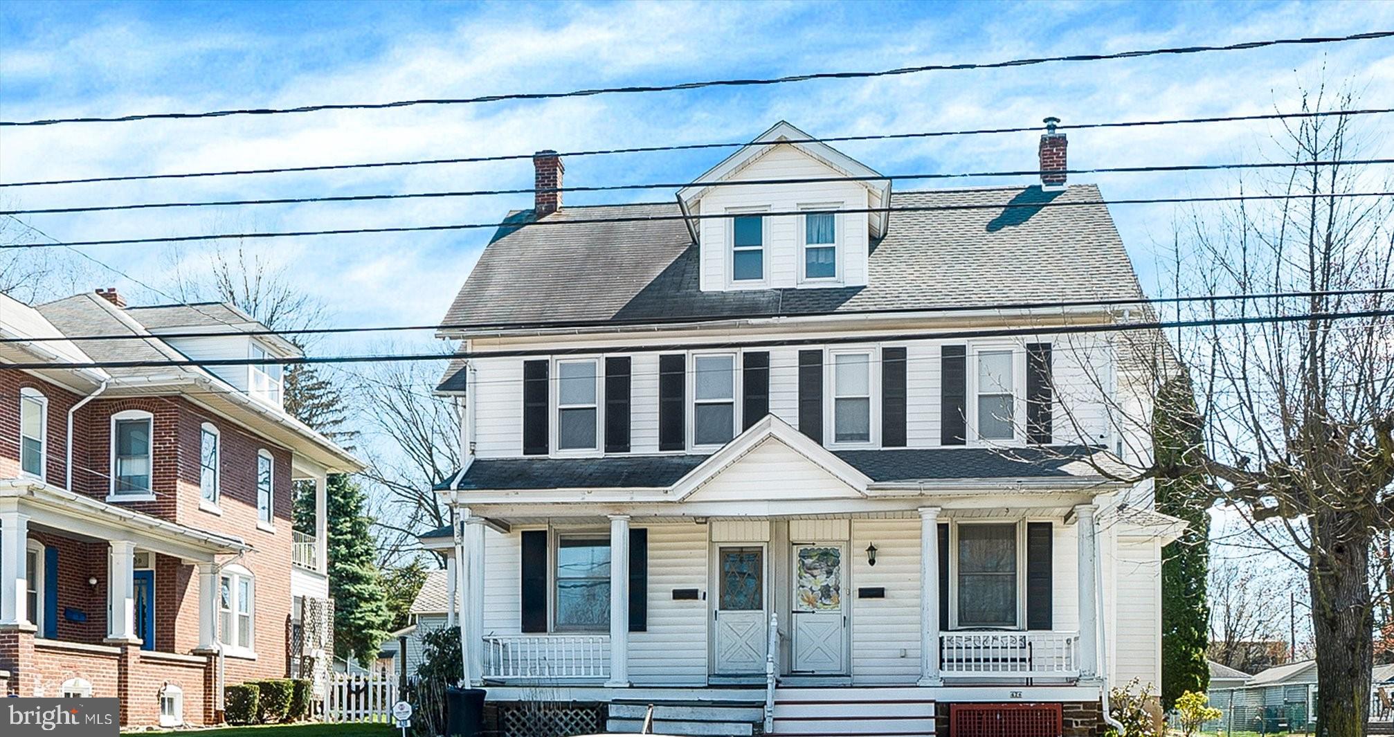 *MULTIPLE OFFERS RECEIVED. HIGHEST AND BEST MUST BE SUMBITTED BY 7:00 PM, TUESDAY APRIL 02.* Experience the Best of Souderton Living! This 4 bed, 1.5 bath twin home is perfectly situated for parade-watching and enjoying the vibrant scene of Souderton's growing shops and eateries. Just down the street from the Broad Street Theater! This home boasts three covered porches on both levels, ideal for soaking in the neighborhood atmosphere. Step inside to discover a cozy living room, spacious dining area, and an updated half bath downstairs . Make your way to the basement where there’s a newer washer and dryer. Find comfort in any of the 4 spacious bedrooms in this home. No need to worry when it comes to options for guests with parking. Between the off-street and personal rear parking there’s plenty of room for all your parking needs. Enjoy the newer 14x32 shed in the rear of the home, adding convenience right at your doorstep. The third floor offers endless possibilities with a little TLC and imagination, allowing you to truly make this home your own. Don't miss the chance to create your own oasis in the heart of Souderton!