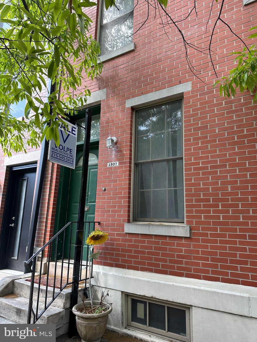 Sought-after 4 bedroom, 2.5 bath home located on the lovely tree-lined 1900 block of Bainbridge Street.  1st floor has a traditional layout featuring a living room, dining room, kitchen and backyard perfect for outdoor dining.  2nd floor features 2 bedrooms and a jackandjill bathroom.  3rd floor offers 2 additional bedrooms and 1 full bath. The 2nd and 3rd floor rear bedrooms have a spectacular view of  center city Philadelphia. There are beautiful high ceilings and hardwood floors throughout.   This property is in excellent condition.   It has central air conditioning and gas heat.