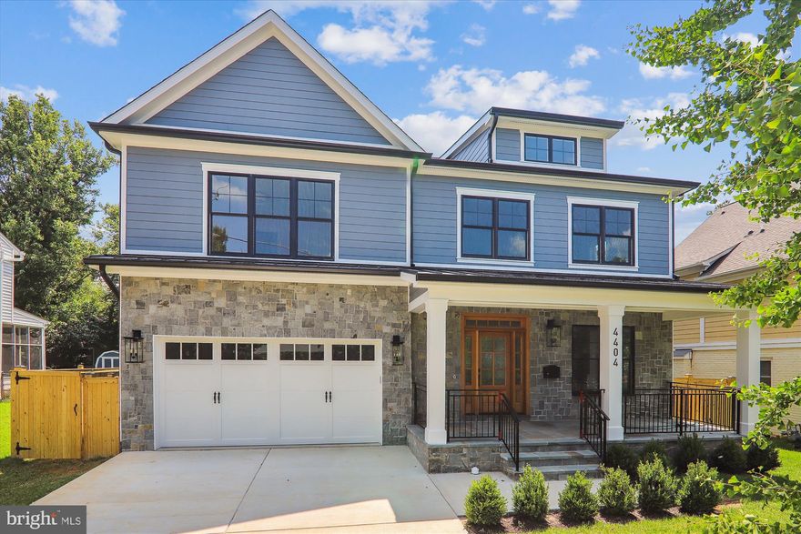 Welcome to 4404 Colfax Street - a gorgeous, modern farmhouse in the heart of Kensington! This beautiful, brand new home  offers everything that you are looking for in a new construction, including a practical, open floor plan with great spaces and lovely finishes with an attention to detail. You will enjoy and appreciate the high quality craftsmanship on 3 finished levels with approx. 5500 sq. feet of amazing living space. Stunning white oak floors on the main and upper levels, Andersen windows, custom light fixtures, a huge mudroom with cubbies and built-ins, a fantastic primary suite and an amazing gourmet kitchen complete with a large island are just some of the features that you will fall in love with. Upstairs you will enjoy 4 bedrooms and 3 full baths as well as the convenient laundry room. This primary suite is gorgeous: tray ceilings, large windows overlooking the beautiful backyard, 2 custom-built walk-in closets, and an amazing luxury bath with a walk-in shower and a free standing tub. The lower level offers a great room, a game area, a yoga/exercise room and a spacious guest/nanny/au-pair suite. In the back of the house you will enjoy a wonderful flagstone patio overlooking the huge, fully fenced-in backyard. Luxury, comfort & convenience - this home has it all! Just outside the Beltway, with easy access to all major commuter routes, within a short walking distance to Rock Creek Park and Kensington's bustling downtown area offering restaurants, shopping and that wonderful small town feel (with block parties on Colfax!)