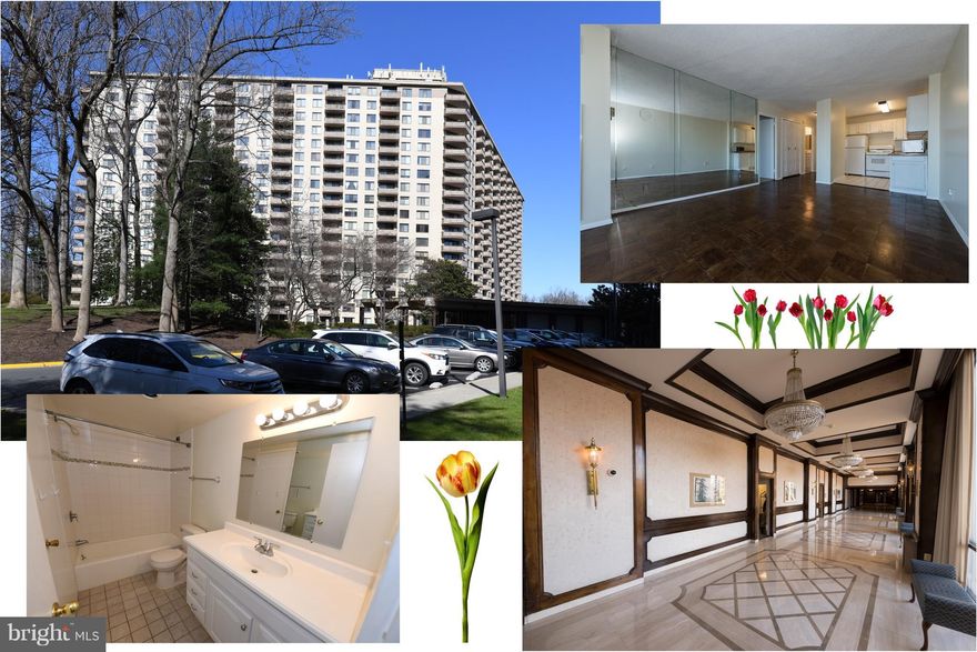 Welcome to the luxurious Promenade with its amazing amenities.. indoor/outdoor pools, tennis courts, restaurant, salon, fitness center, sauna.. Enjoy the updated full bath, country kitchen with updated counter top ,  wood floor in the living room and charming porch. Great location close to NIH with EZ access to Metro, bike trails and major commuter routes.Welcome Home!