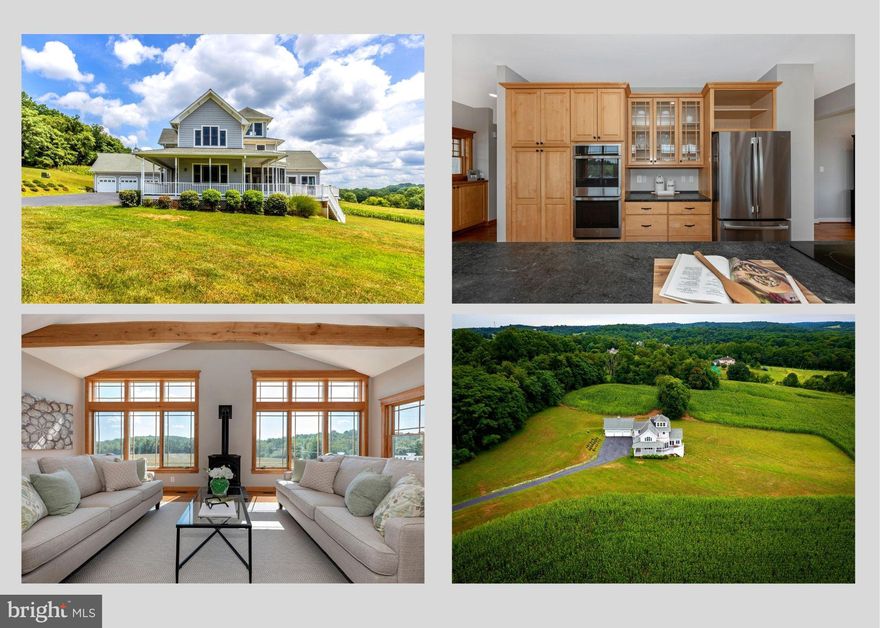 Welcome Home to 8981 Dr. Perry Road! This incredible 6 bedroom 3 1/2 bathroom home, on just under 40 acres, with spectacular views of Sugarloaf Mountain, is everything you could ever want and more! Perfectly situated less than 10 minutes from I-270, with the feel of being quietly tucked far away from it all, you'll fall in love with this home the moment you arrive - from the wrap around porch, covered walkway to your 3-car garage, and breathtaking views, you'll be sold before you even walk in the door! Once you step inside you'll find your formal living room, gorgeous open kitchen, sun-filled family room with a propane stove, formal dining room, plus two main level bedrooms and full bath with a barrier free shower. Making your way to your first upper level you'll find the primary suite with two large walk-in closets and private bath with heated floors, plus 3 additional bedrooms, full hall bath, and convenient upper level laundry. Next you'll find a second upper level loft with incredible views and additional storage space. Finishing out the interior you'll find your finished lower level with full windows, half bath, and an additional laundry and storage area. Outside of the home you'll find a screened porch, wrap around deck, and upper level balcony all with incredible views. You'll also find a spacious detached 3 car garage with attic storage and a covered walkway. Don't miss out on the chance to make this incredible piece of paradise your very own!