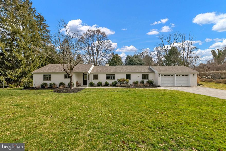 Nestled on over an acre of scenic land, this charming 4-bedroom, 1.5-bathroom ranch from the 1940s offers a serene retreat in the sought-after Rose Valley neighborhood and Wallingford Swarthmore School District. Conveniently located within walking distance of local favorites like the pool club, tennis courts, Rose Valley Museum, and the renowned Hedgerow Theatre, this home offers the perfect blend of convenience and tranquility.


Step inside to discover an inviting living space flooded with natural light. The kitchen is the heart of the home with gorgeous white cabinets, high-end stainless steel appliances, and a farmhouse sink overlooking lush greenery. On one side of the kitchen, direct access to the two-car garage makes it easy to bring in your groceries, while on the other side, a spacious laundry room accommodates all of your supplies. The kitchen flows seamlessly into a bright breakfast nook with sliding doors to the patio and yard. Across there is a cozy sitting area with a half bath that leads to a spacious living room featuring built-ins around a stone fireplace. Plus, a sunroom provides year-round enjoyment of the beautiful surroundings.


Outside, find a quiet backyard with grass and mature trees, perfect for outdoor activities, fresh air, and wildlife sightings along the many walking paths.


With close proximity to the Septa Moylan/Rose Valley train station and major highways, reaching downtown Media, Philadelphia, or West Chester takes just 30 minutes. The School at Rose Valley is across the street, only a hop, skip, & a jump away! Don't miss your chance to call this lovingly maintained home yours. Schedule a showing today and move right in!
