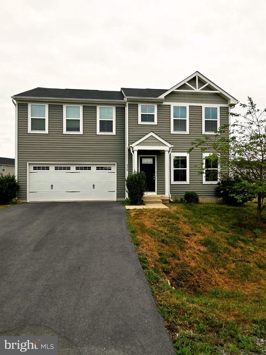 This 4 bedroom 2.5 bath single family home is located in Bunker Hill, WV. Conveniently located off I-81, and just 10 miles from Winchester, VA - it's a great location for commuting; even to NOVA. Open plan features spacious living room, fully equipped kitchen with all stainless steal appliances, a full unfinished basement, 2 car garage, and a washer and dryer located on the second floor!

Only one (1) cat or one (1) dog.

Bonus Amenity Included* A portion of the resident's total monthly amount due will be used to have HVAC filters regularly delivered to their doorstep under the Utility & Maintenance Reduction Program. This saves 5-15% on your energy bill and helps ensure a clean, healthy living environment.

EHO.