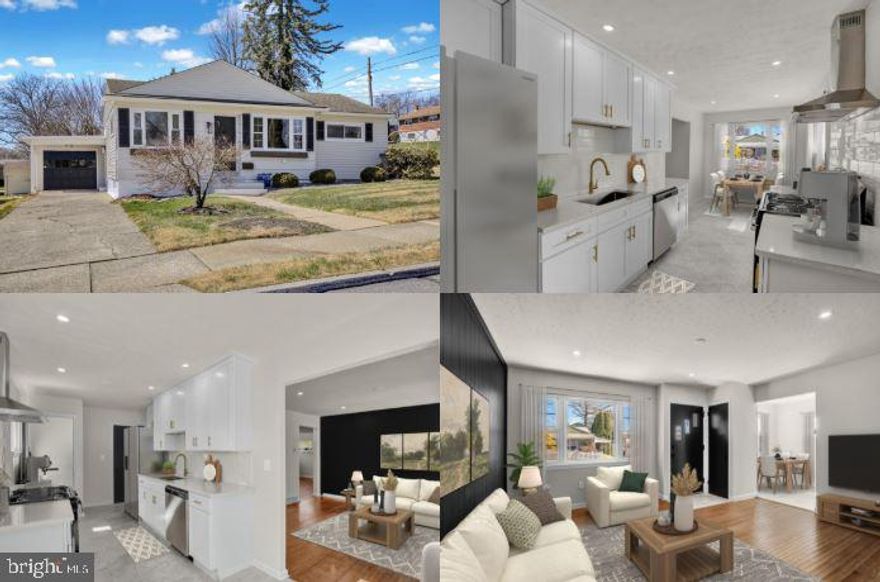 Lovely all one floor living with a garage and perfect yard! Central Air, LARGE finished Lower level family room, brand new kitchen w/ solid quartz counters and beautiful tile backsplash/brand new stainless steel appliances! Hardwood flooring, warm gas heat, and more! ABSOLUTE MUST SEE HOME!