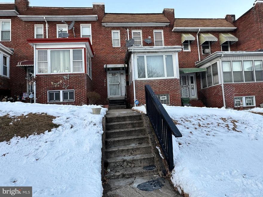 This lovely, traditional 3 bedroom, 1.5 bathroom townhome is available now and awaiting its new owners. With 2 extensions, 2 outside balconies, a 1 car garage, back yard and partially finished basement, this property is every investors dream! It does need some roof work and  cosmetic repairs, but the potential ROI on this home is boundless! Located minutes away from Coppin University, Mondawmin Mall and downtown Baltimore.. Multiple offers have been received. Please bring your highest and best!