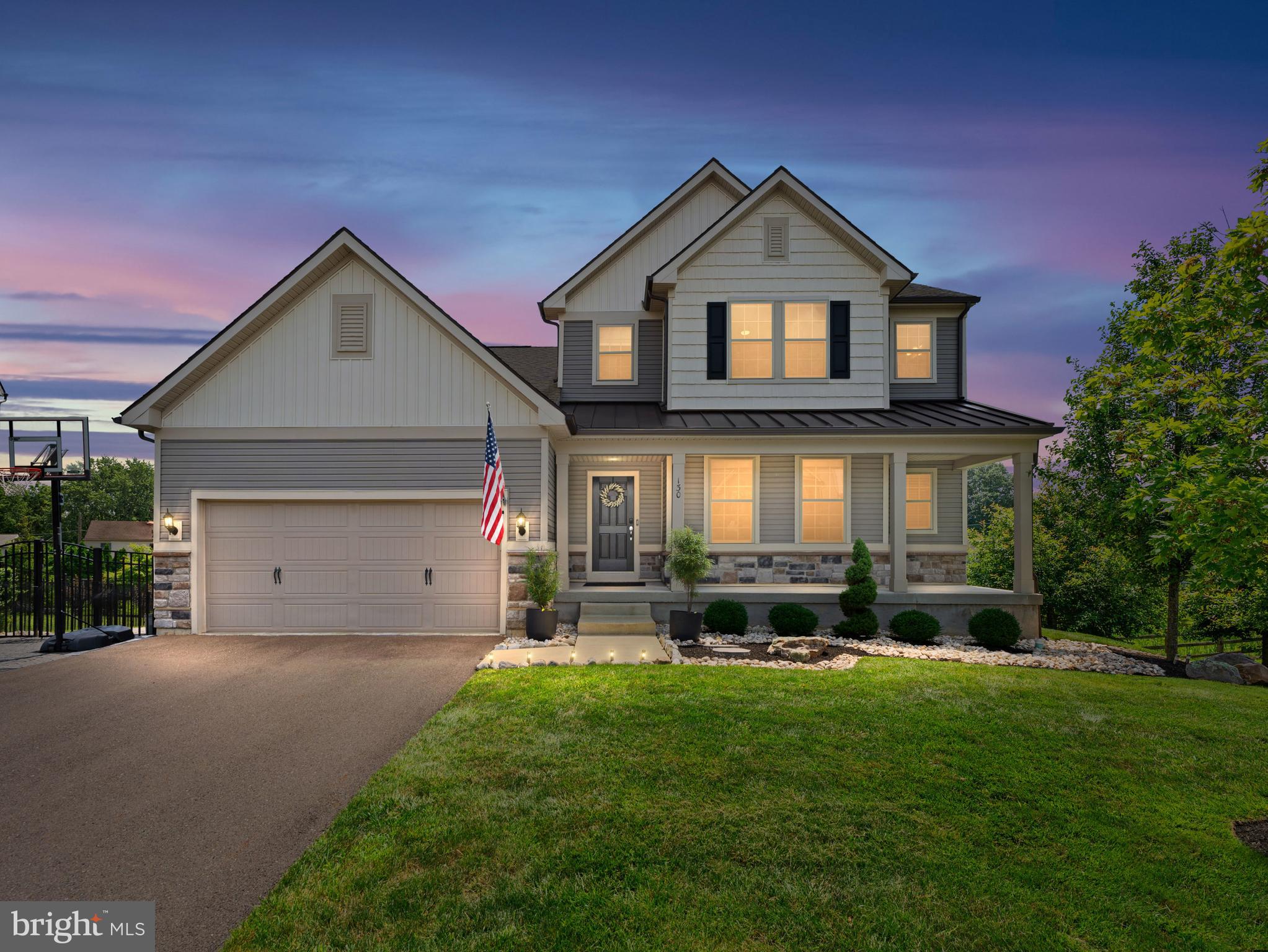 Welcome to 130 Wiltshire Lane, the epitome of class & comfort in Cobblestone Estates in Warminster. This exceptional 6 bedroom, 4 & ½ bathroom home offers over 3,400 square feet of living space, the largest model in the neighborhood & the only one with a finished, walkout basement. Built in 2018, this home offers the ideal blend of modern design, spaciousness, & thoughtful functionality, perfect for large or multigenerational families. Step inside to a bright, open first floor filled with ample natural light. The main level features spacious living & dining areas, a modern kitchen with stainless steel appliances, granite countertops, a center island, & abundant cabinetry. The layout includes two primary suites, one on the main floor & one upstairs, providing flexible options for in-laws, guests, or family members who prefer their own space. The finished walkout basement adds even more living space for a media room, home gym, playroom, or guest quarters; there is an unfinished storage section including the framework for another bathroom as well. Outside, enjoy an outdoor oasis with dual-level decks with plenty of room to relax or entertain, a hot tub for unwinding, & full side ramp, all with LED lighting that offers added accessibility & ease when entertaining. The deck overlooks a peaceful basin & exclusive playground, offering serene views in a quiet, private setting. Both deck levels provide an extension of the living space, whether enjoying dinner under the stars, a meditative morning coffee, or a party in the hot tub! Located in the highly regarded Centennial School District, & close to Warminster Community Park, schools, shopping, dining, public transportation, & major commuter routes, this home truly has it all. Don’t miss your chance to own one of the most desirable homes in Cobblestone Estates offering space, versatility, & standout features.