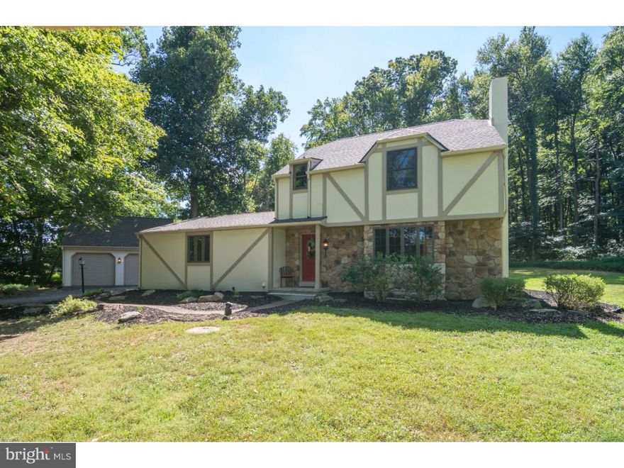 This charming and much loved tudor style home offers the best of town and country living.  It is situated on a 2 acre level lot which is nested between Warwick State Park and acres of picturesque preserved land.  Yet, it is only a 15 minute drive from all of your gourmet and every day shopping needs. The serene back yard provides a comforting setting for late day relaxation or weekend entertaining.  And, if tinkering with motorcycles or cars is your idea of fun, you will absolutley love the detached oversized 2 car garage!  This home is clean and bright.  It has been freshly painted inside and out, and new floors and carpets have just been installed. (New tile in the kitchen is being installed) All are in neutral tones that are sure to compliment your style.  The main floor space plan includes a formal living room and dining room, an eat-in kitchen, large family room,laundry/mud room, powder room, enclosed patio, and a re-purposed theatre room that is well propertioned for an office or your personal gym.  Upstairs you will find three bedrooms and a recently renovated center hall bath.  The smaller of the bedrooms is a cozy room that comfortably fits bunk beds and a dresser.  The other two are quite large and bright.  Other updates include a new roof and new windows in the garage and areas of the home.  Logistically located home in the Chester County countryside, this home offers a 15 minute drive to the Ludwigs Corner Markets, Walmart, Giant and pretty much all the rest of your shopping needs.  According to Google Maps, the travel time to Exton and Great Great Valley Corporate Center, is only 30 minutes and you can be in King of Prussia in 45 minutes.  St. Peters Village, Warwick State Park, Hopewell Historic Park and French Creek State Park offer unlimited activites including guided nature walks, star gazing, historical lectures, and beautiful views for running, cycling or swimming.