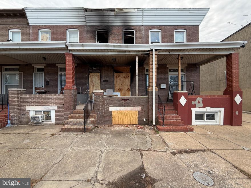 ONLINE AUCTION: Bidding begins 1/12/2026 @ 10:00 AM. Bidding ends 1/14/2026 @ 7:20 PM. List Price is Suggested Opening Bid. Deposit: $5,000.

2 Story Townhouse located in the Ellwood Park/Monument area.
JUST MINUTES to Ellwood and Patterson Park.
Easy access to major traffic artery Pulaski.
Property is a vacant fire damaged shell in need of renovation.