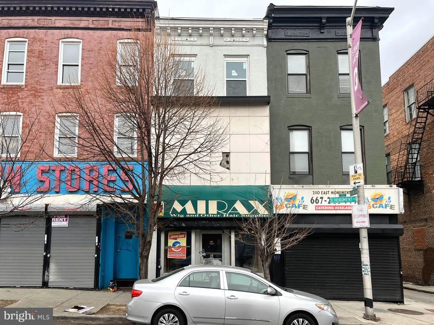 REAL ESTATE AUCTION featuring ON SITE and SIMULCAST ONLINE BIDDING!! Online Bidding Opens - Monday, March 24, 2025. Live On Site Auction - Wednesday, March 26, 2025 at 12:00 noon. List price is opening bid only. 2108 E. Monument Street is located in the Eager Park neighborhood in East Baltimore City, more commonly known as the Monument Street Business District. The immediate surrounding area comprises a commercial corridor along E. Monument Street extending from Johns Hopkins Hospital (East Baltimore) through roughly N. Milton Avenue. The property is also located within an Enterprise Zone, as well as the East Monument National Historic District, providing an array of tax credit opportunities. The area is a bustling commercial thoroughfare anchored by Johns Hopkins, a number of associated entities and the Northeast Market. An eclectic variety of stores, restaurants, neighborhood services, religious and educational facilities further enhance the cumulative attraction of the area. In conjunction with those working and residing in the area, there is a very healthy traffic count of more than 11,000 cars per day (AADT) passing by the site.