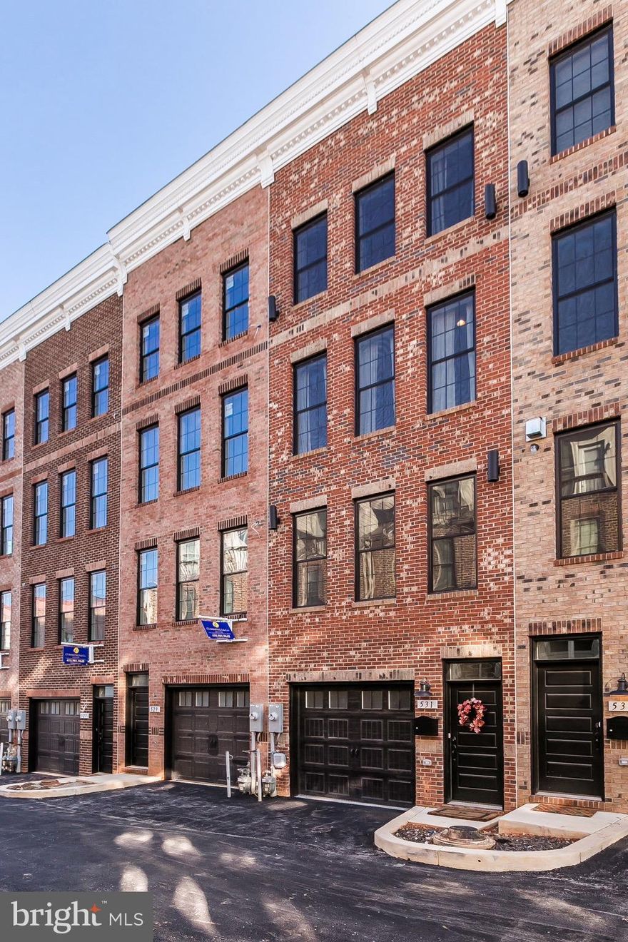 LAST HOME AVAILABLE! 45-days to finish & move in! Still time to select finishes. Beautiful 4-story townhome in Canton w/ roof deck & 2-CAR GARAGE. Gourmet kitchen w/ granite, stainless apps, wall oven & breakfast bar. Open layout w/ tons of natural light, wood floors, recessed lighting & crown molding. 2 rooftop decks have water & skyline views. Sample pictures from finished home.