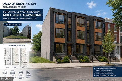 Vacant Land For Sale - 2532 W Arizona Street<br/> Philadelphia County, PHILADELPHIA, PA 19132