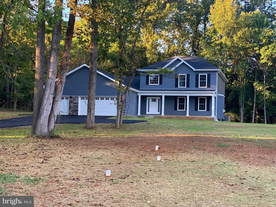 LOCATED ON A BEAUTIFUL TWO ACRE LOT IN QUIET CUL-DE-SAC THIS NEWLY CONSTRUCTED HOME FEATURES A SPACIOUS FIRST FLOOR MASTER SUITE / LARGE KITCHEN WITH STAINLESS STEEL APPLIANCES AND GRANITE COUNTERS AND UPGRADED CABINETS / THERE ARE  3 MORE LARGE BEDROOMS AND BATH ON THE SECOND FLOOR / THREE CAR GARAGE  / FULL WALK OUT BASEMENT WITH ROUGH PLUMBING FOR FULL BATH /  ASPHALT DRIVEWAY. COMPLETION OF CONSTRUCTION IS ESTIMATED FOR MID TO LATE SEPTEMBER.