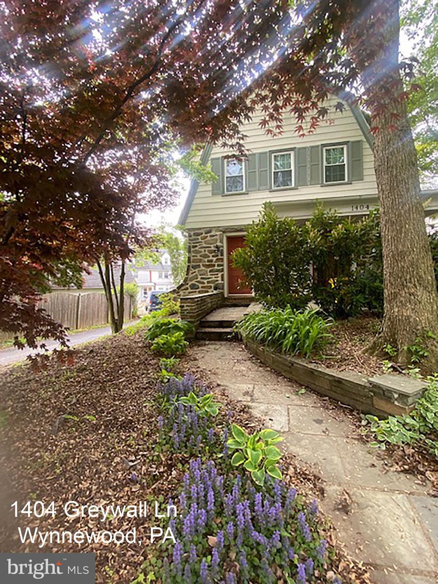 Prime Location! Close to Penn Wynne elementary in the prestigious Lower Merion District. Library, stores, restaurants, train station all nearby. Renovated with NEW kitchen, bathrooms, hardwood floors, gas fireplace, Carrier heat and central air, 200 amp electrical service, plumbing, windows replaced, roof, and original solid wood doors. The kitchen has a large breakfast area. Formal dining room. Laundry and powder room on first floor, off the kitchen. Master bedroom has a private bath with shower, two sinks and a large closet. A total of four bedrooms, two full and two half bathrooms. Finished basement with powder room and door connecting to the two car garage. Basement workshop/storage area. Attic storage. Available March 1st, 2026.