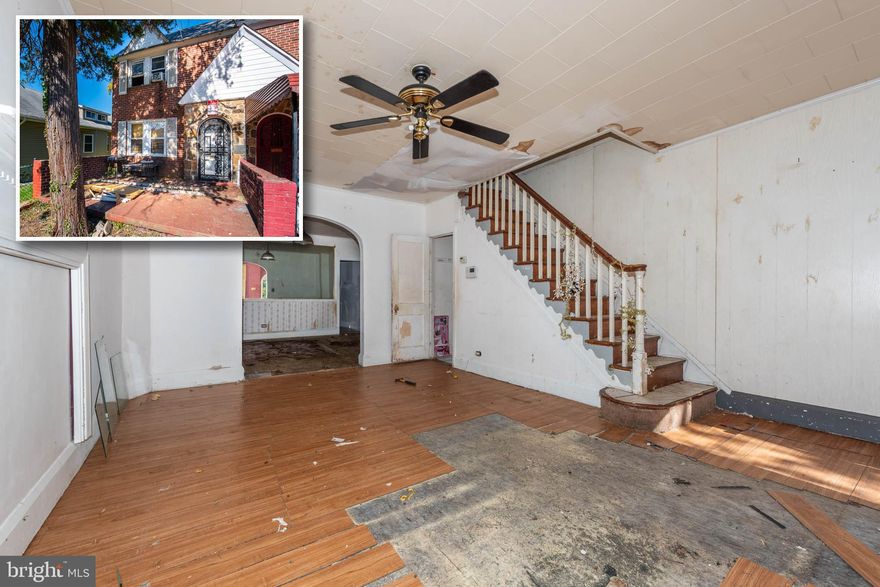 RENOVATION OPPORTUNITY IN FOREST PARK!  Spacious end of group rowhome - main level with a large living room, separate dining room, and kitchen, upper level with 3 bedrooms and 1 full bath, full basement that can be finished to add extra living space, and a spacious rear yard.  Sold As-Is!