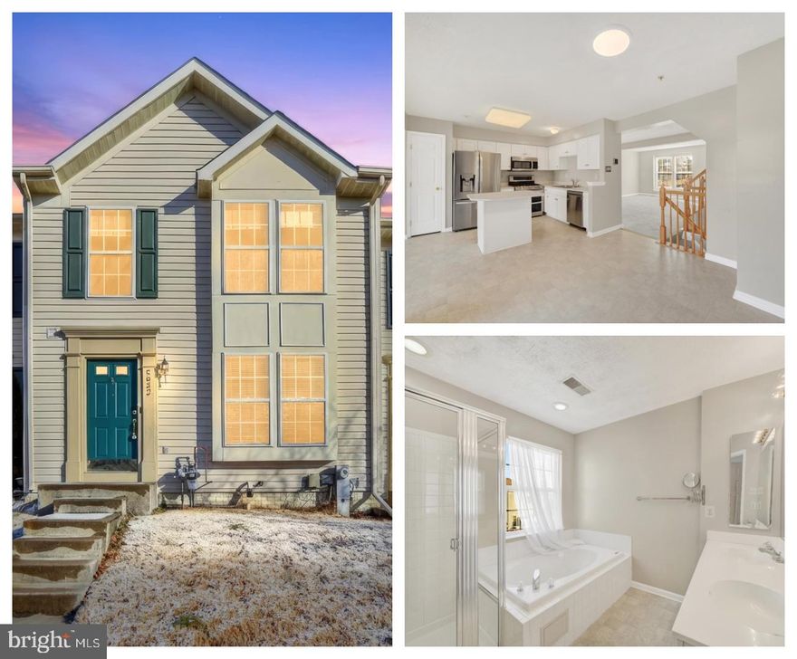 Beautiful and Large 3 Bedroom, 2.5 Bath Townhouse located in the White Marsh Area! A Large Spacious Living Room with a Powder Room Welcomes You and Your Guests! Spacious Eat-In Kitchen with Stainless Steel Appliances, Center Island, Breakfast Room/ Dining Area, and a Slider that Leads to Your Back Patio and Yard! Huge Owner's Suite with Vaulted Ceilings, 2 Walk-In Closets, and a Full Bath with Soaking Tub, Separate Shower, and Dual Vanity! 2 Additional Nice-Sized Bedrooms and a Full Bath Complete the Upper Level! Huge Basement is Perfect for Entertaining and there is Additional Storage Space within the Washer and Dryer Room!   New Roof (December 2022) and Hot Water Heater (2022).