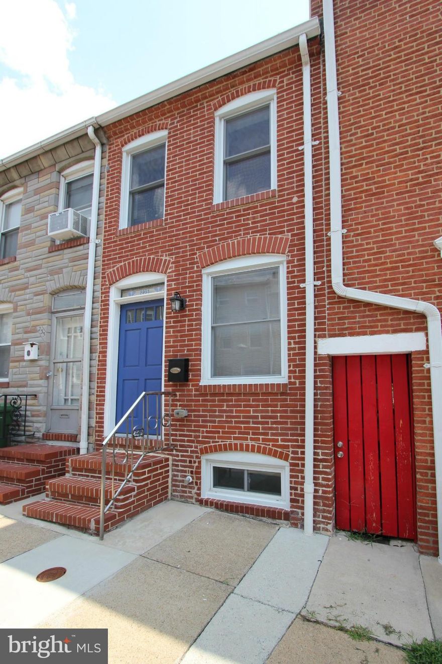 Newly renovated row house located in Upper Fells Point. True three bed, two full bath, and one half bath. Large walk-in closet with custom full wall organizer. All appliances replaced within the last five years. Features 2 private balconies, and a secluded rear patio.  Parking options available. Open House August 14th from 12-2pm.