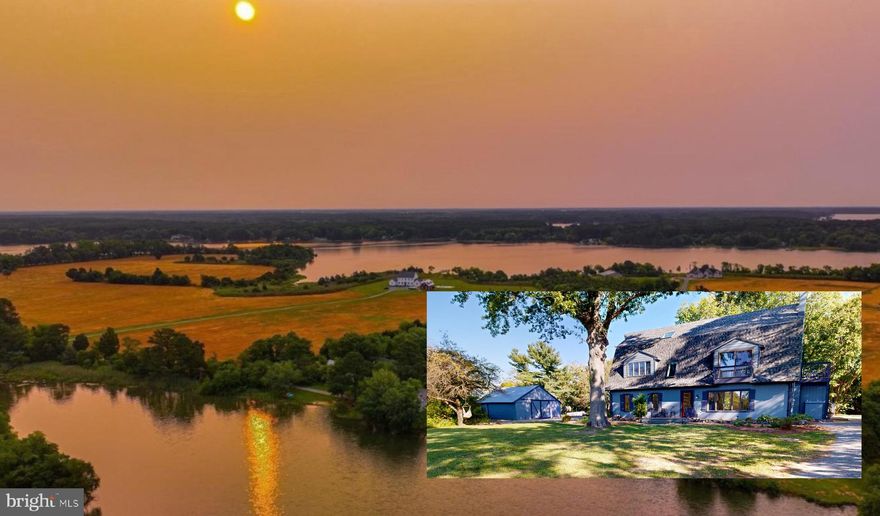 8478 Jane Lowe Road, Wittman MD 21676
Located just 9 miles to St. Michaels and 8 miles to Tilghman, this three-acre waterfront retreat is improved by a renovated barn/residence and detached garage workshop.  The residence has a waterside front porch opening to an open-concept kitchen and living room with a wood stove and water views.  A utility/mud room with closet, formal dining, full bath, and two bedrooms compliment the first floor while the second floor provides an open family-great room with a waterside side balcony, deck, full bath, laundry, large bedroom #3, and a loft on the third floor.  Mini-split heating and cooling throughout the second and third floors with HVAC on the first floor and updated three-bedroom septic system from 2017.  Currently licensed with the County as a vacation rental, the property has a productive rental history.