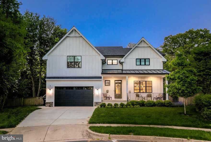 Better than new in Pimmit Hills! This modern farmhouse was recently completed in 2022, but has now been outfitted with even more upgrades inside and out, making it a truly move-in ready home. The versatile floor plan offers a bedroom with full bathroom on the main level, four bedrooms and three full bathrooms upstairs including a stunning owner's suite, and a fully finished basement with a 6th bedroom and 5th full bathroom.

The welcoming front porch and inviting two-story foyer make a lovely first impression. Refined molding, casing and trim details set the tone for a precisely crafted residence. The formal dining room provides ample space for large gatherings. The chef's kitchen features a large island with bar-seating, abundant cabinetry with under-cabinet lighting, walk-in pantry, high-end appliances, quartz counters and a tasteful backsplash. The family room off the kitchen is a great place to cozy up by the gas fireplace. French doors from the family room lead to the no-maintenance composite deck, which can also be accessed from the eat-in kitchen area, making grilling out a breeze. The mud-room with built-in cubbies between the two-garage garage and kitchen is a perfect landing zone and provides another access point to the backyard.

Upstairs double-doors lead to the expansive owner's suite with a luxurious bathroom that offers dual-sinks, an oversized shower, a soaking tub and separate water closet. Two walk-in closets complete this relaxing escape. Three additional bedrooms and two full bathrooms (one en-suite) and laundry complete the second level. The laundry room features designer tile, a wall of cabinetry and large countertop for folding, plus a utility sink and top-of-the-line washer & dryer. The basement with extra wide exterior stairs provides plentiful storage, a huge rec room with wet bar for enjoying the big game, oversized utility room, full bathroom and a 6th bedroom.

Pride of ownership is evident from the professionally maintained landscaping including irrigation system, custom window treatments and light fixtures throughout, and gutter guards that contribute to a low maintenance lifestyle. The backyard has been fully fenced in, allowing any little ones or four-legged friends to roam freely.

The location within the neighborhood is ideal. The home sits prominently at the end of a quiet cul de sac on a flat lot measuring nearly a quarter acre. The McLean Metro is only 1 mile away and the shopping, dining, grocery stores, and amenities of Tysons are reachable in minutes. Residents benefit from top rated Fairfax County schools including Westgate elementary, Kilmer middle, and Marshall high school along with Lemon Road elementary (AAP).