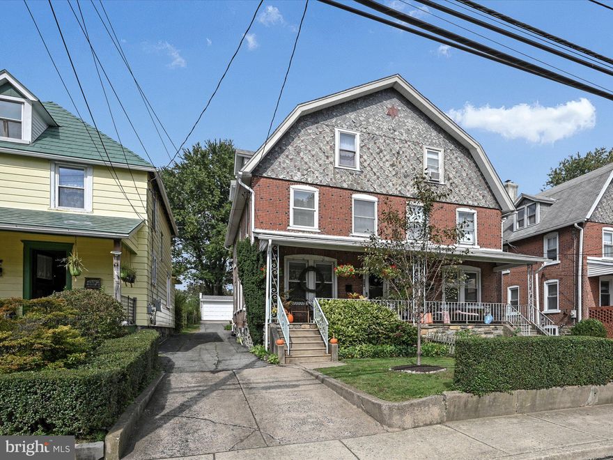 Some homes are special due to curb appeal, condition, space, or location... This home has it all!  Special amenities include street-side cut slate siding and covered front porch with slate flooring, spacious room sizes, 5 bedrooms with great closet space plus bonus spaces, a full basement providing for great storage, hardwood flooring, modern kitchen and tiled bath, many recent upgrades to include newer furnace(2020), central air(2019), new water heater & 200 AMP elec(2019), level yard with patio, private drive, and 2 car detached garage. The kitchen and the exterior basement door are scheduled to be replaced.  The 3rd floor of this home provides a perfect getaway for a home office and/or could be customized to make a Primary Bedroom Suite.  All adjacent to a beautiful township park and within walking distance to shops including Bakery House, La Colombe, Bryn Mawr Farmer's Market (every Saturday morning), and the train.  Don't miss your opportunity to own this special home at an affordable price!  Pre-marketing inspection reports are available for your review.