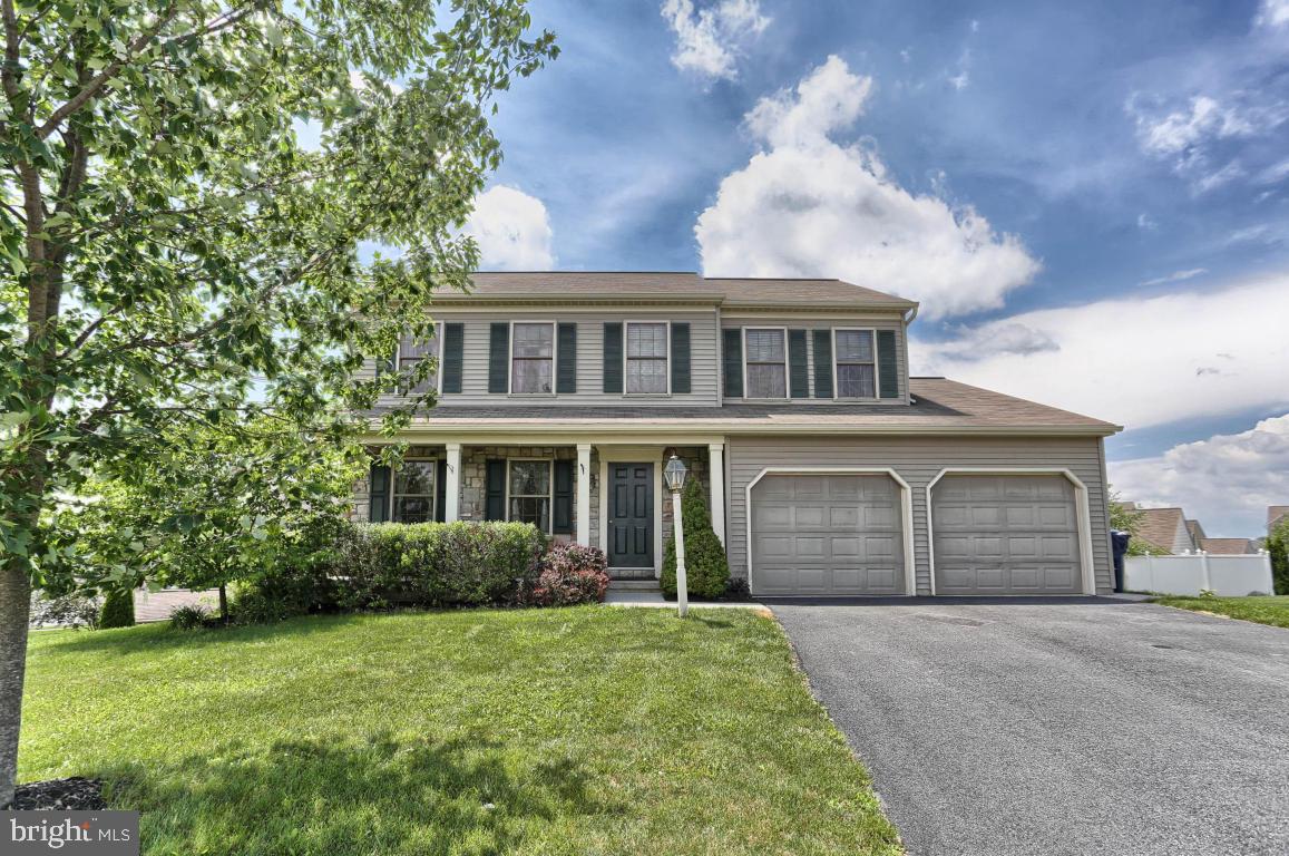 Spacious well-maintained home built by EG Stoltzfus with full stone front porch on a quiet cul-de-sac. Large family room on the first floor with gas fireplace that is open to kitchen with breakfast room. 2 closets in the master bedroom, including 1 walk-in, plus an additional walk-in closet in second bedroom. 2nd floor laundry. Finished basement with pool table that can remain. Enjoy outdoor living on the spacious wood deck.