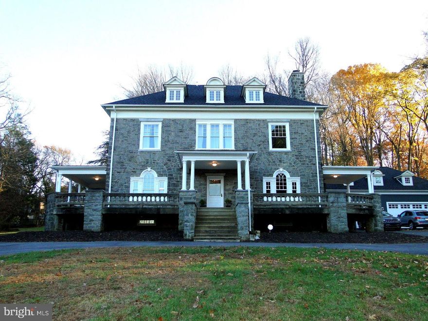 Majestic renovated stone home with impressive circular drive and wraparound porch. Dramatic entrance hall and staircase with 10' ceilings on first floor. Numerous renovations include open floor plan, spectacular commercial grade kitchen, butlers pantry, family room addition with fireplace, bathrooms, windows, roof, and 4 zone air conditioning. Large master suite with walk in closet and breakfast bar, two additional bedrooms, 2 baths, sitting room with Palladian window and large laundry room. Property also includes a charming renovated one bedroom barn apartment. Beautiful and private grounds with specimen plantings. "Eithercoe" straddles the county line of Chester and Montgomery counties on a total of 3.08 acres, one deed with two tax parcels. Tredyffrin assessment is $553,790 and Upper Merion assessment is $96,900. Combined Upper Merion and Tredyffrin taxes for 2018 is $18,628. Charm of yesteryear with all today's amenities. Must see to appreciate this exceptional property, perfect for entertaining!